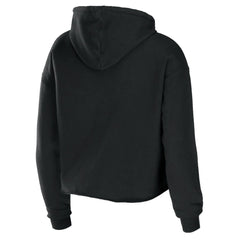 Tennessee Titans WEAR by Erin Andrews Women's Cropped Sponge Fleece Pullover Hoodie - Black - NFL