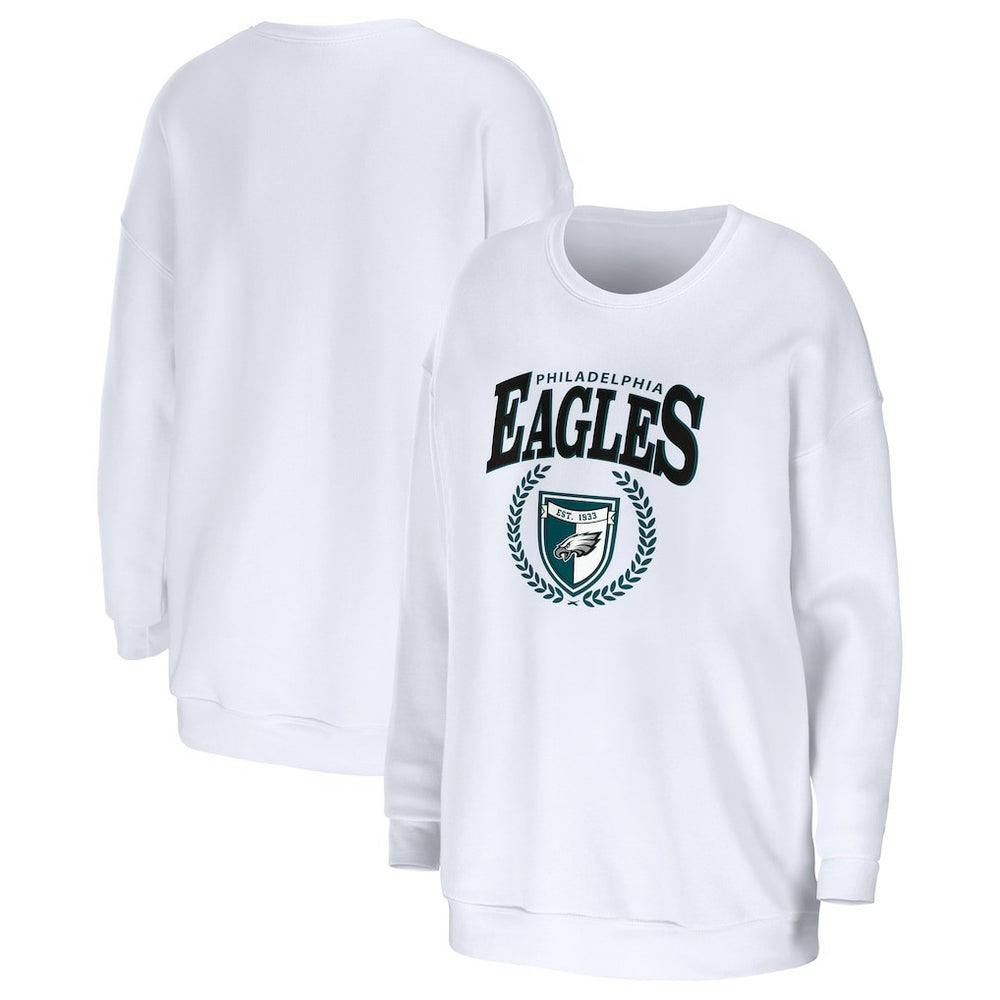 Philadelphia Eagles WEAR by Erin Andrews Women's Oversized Pullover Sweatshirt - White - NFL