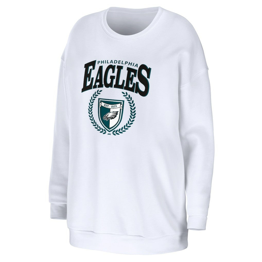 Philadelphia Eagles WEAR by Erin Andrews Women's Oversized Pullover Sweatshirt - White - NFL