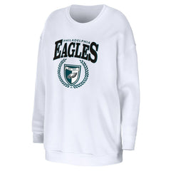 Philadelphia Eagles WEAR by Erin Andrews Women's Oversized Pullover Sweatshirt - White - NFL