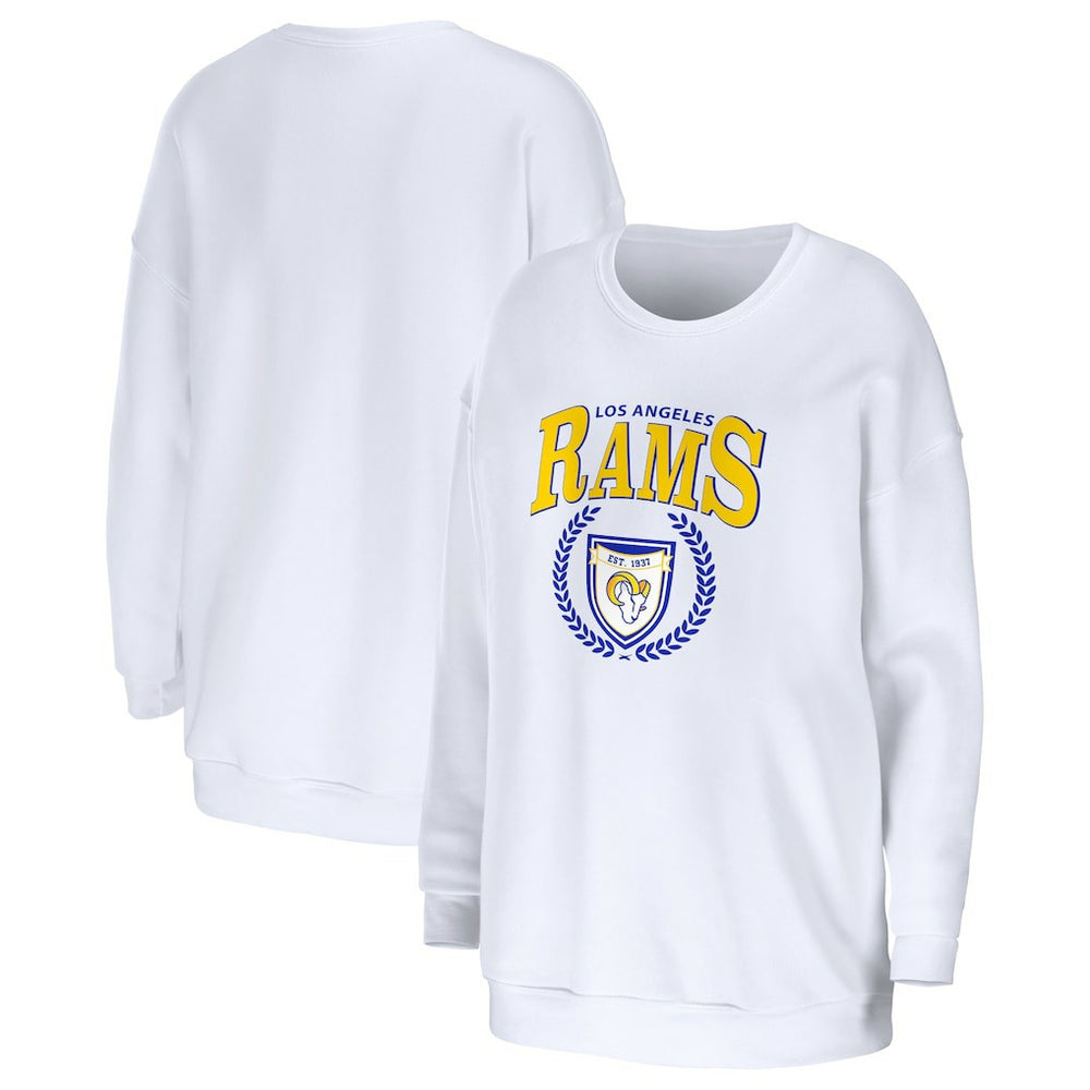 Los Angeles Rams WEAR by Erin Andrews Women's Oversized Pullover Sweatshirt - White - NFL