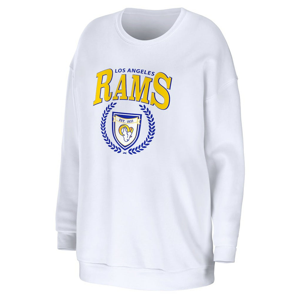 Los Angeles Rams WEAR by Erin Andrews Women's Oversized Pullover Sweatshirt - White - NFL