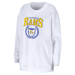 Los Angeles Rams WEAR by Erin Andrews Women's Oversized Pullover Sweatshirt - White - NFL
