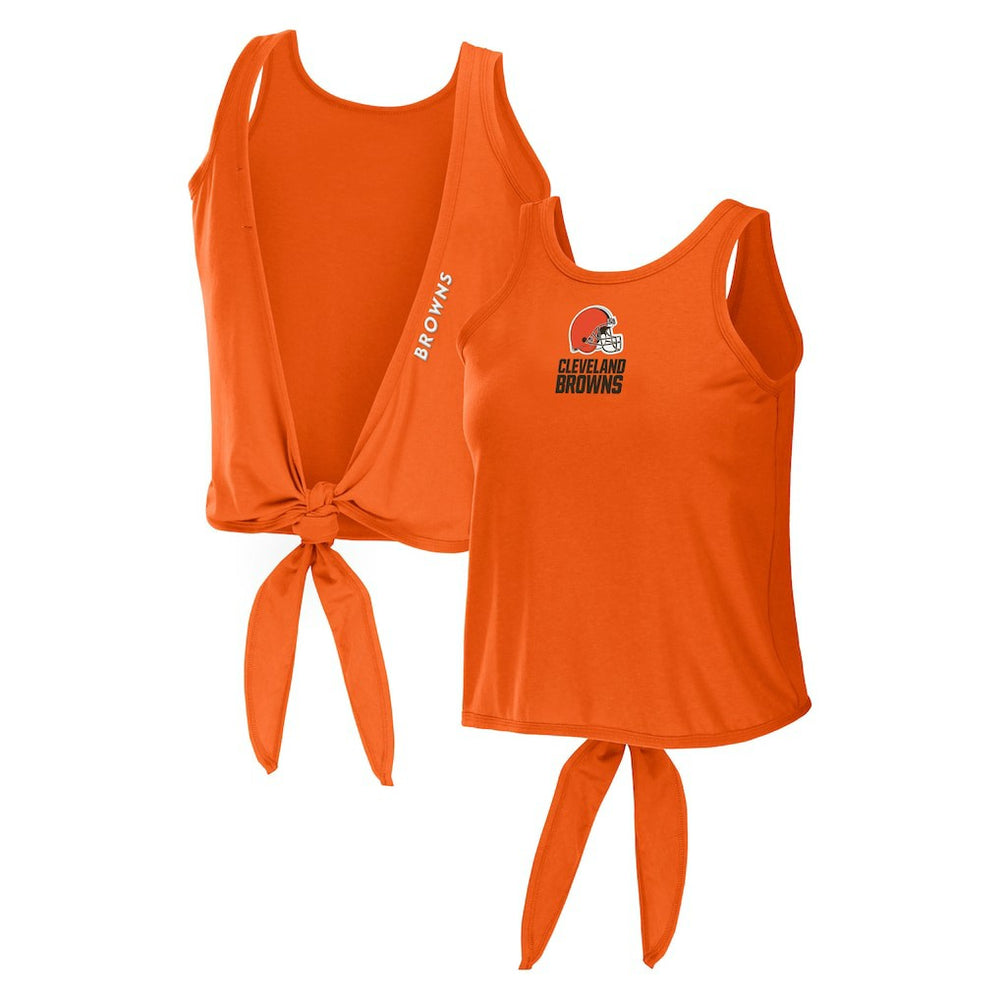 Cleveland Browns WEAR by Erin Andrews Women's Open Back Twist Tie Tank Top - Orange - NFL