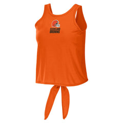 Cleveland Browns WEAR by Erin Andrews Women's Open Back Twist Tie Tank Top - Orange - NFL