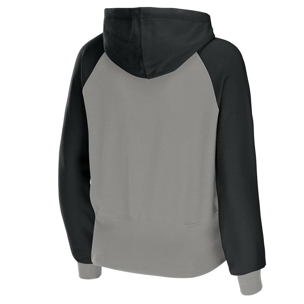 Las Vegas Raiders WEAR by Erin Andrews Women's Colorblock Lightweight Full-Zip Hoodie - Silver - NFL