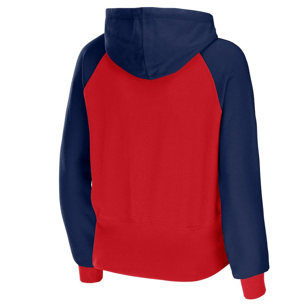 New England Patriots WEAR by Erin Andrews Women's Colorblock Lightweight Full-Zip Hoodie - Red - NFL