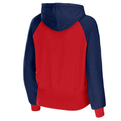 New England Patriots WEAR by Erin Andrews Women's Colorblock Lightweight Full-Zip Hoodie - Red - NFL