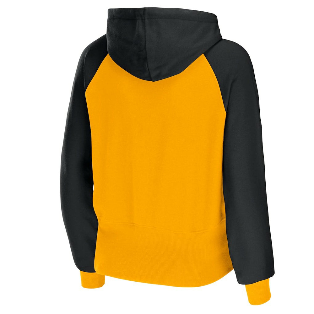 Pittsburgh Steelers WEAR by Erin Andrews Women's Colorblock Lightweight Full-Zip Hoodie - Gold - NFL