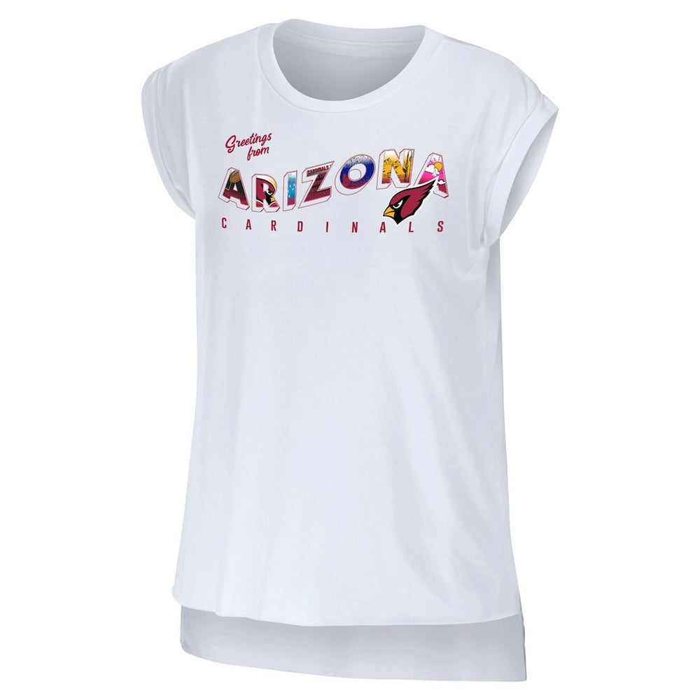 Arizona Cardinals WEAR by Erin Andrews Women's Greetings From Muscle T-Shirt - White - NFL