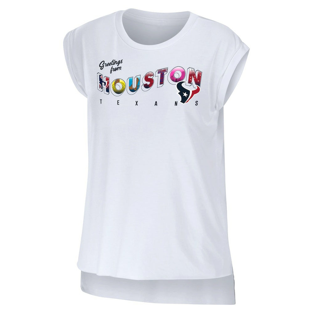 Houston Texans WEAR by Erin Andrews Women's Greetings From Muscle T-Shirt - White - NFL
