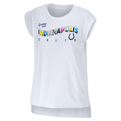 Indianapolis Colts WEAR by Erin Andrews Women's Greetings From Muscle T-Shirt - White - NFL