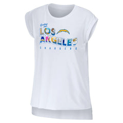 Los Angeles Chargers WEAR by Erin Andrews Women's Greetings From Muscle T-Shirt - White - NFL