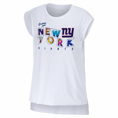 New York Giants WEAR by Erin Andrews Women's Greetings From Muscle T-Shirt - White - NFL