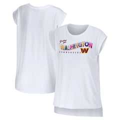 Washington Commanders WEAR by Erin Andrews Women's Greetings From Muscle T-Shirt - White - NFL