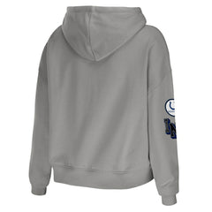 Indianapolis Colts WEAR by Erin Andrews Women's Modest Cropped Pullover Hoodie - Gray - NFL