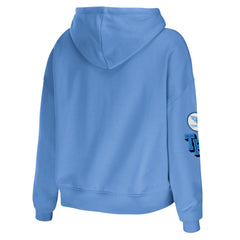 Tennessee Titans WEAR by Erin Andrews Women's Modest Cropped Pullover Hoodie - Light Blue - NFL