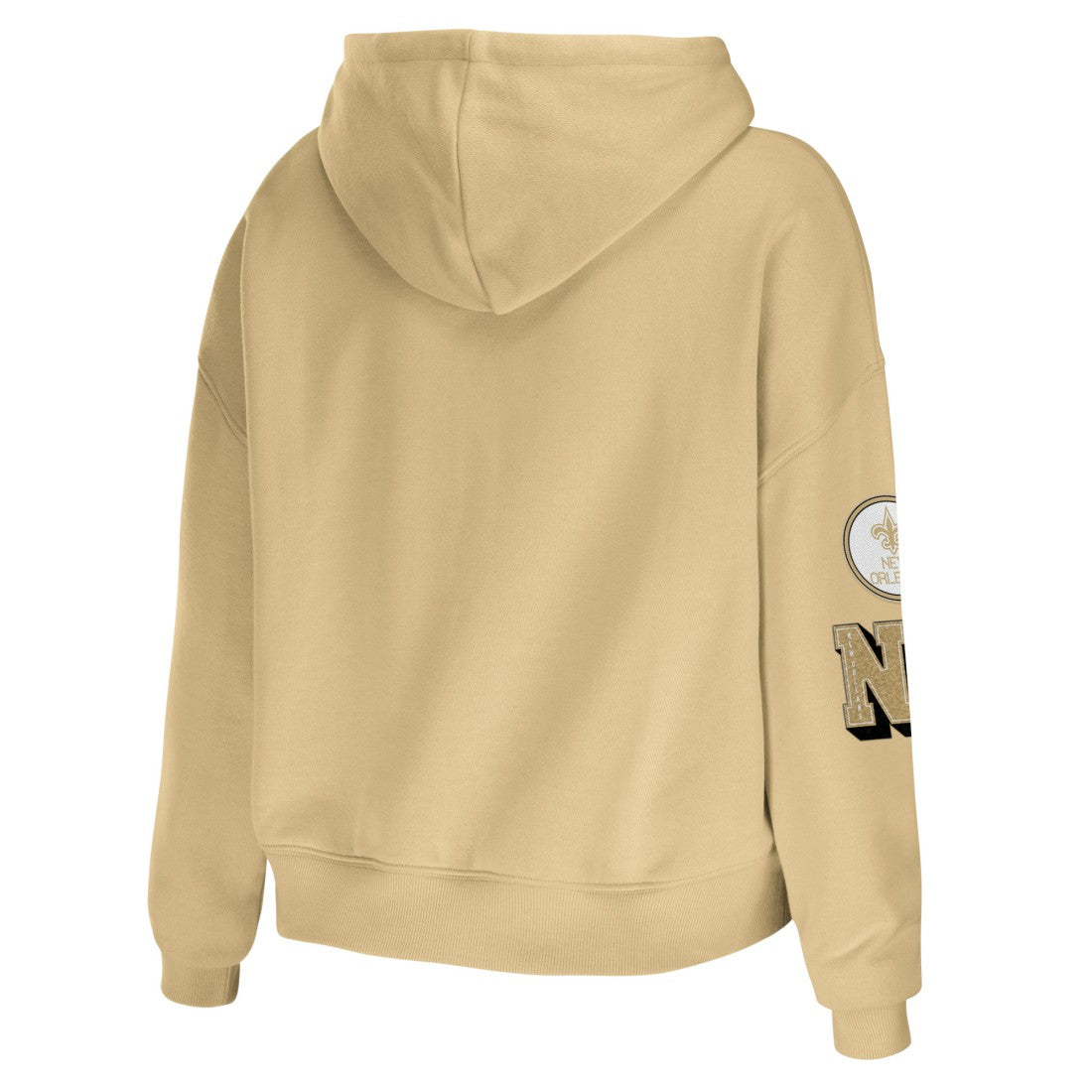 New Orleans Saints WEAR by Erin Andrews Women's Plus Size Modest Cropped Pullover Hoodie - Gold - NFL