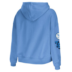 Tennessee Titans WEAR by Erin Andrews Women's Plus Size Modest Cropped Pullover Hoodie - Light Blue - NFL