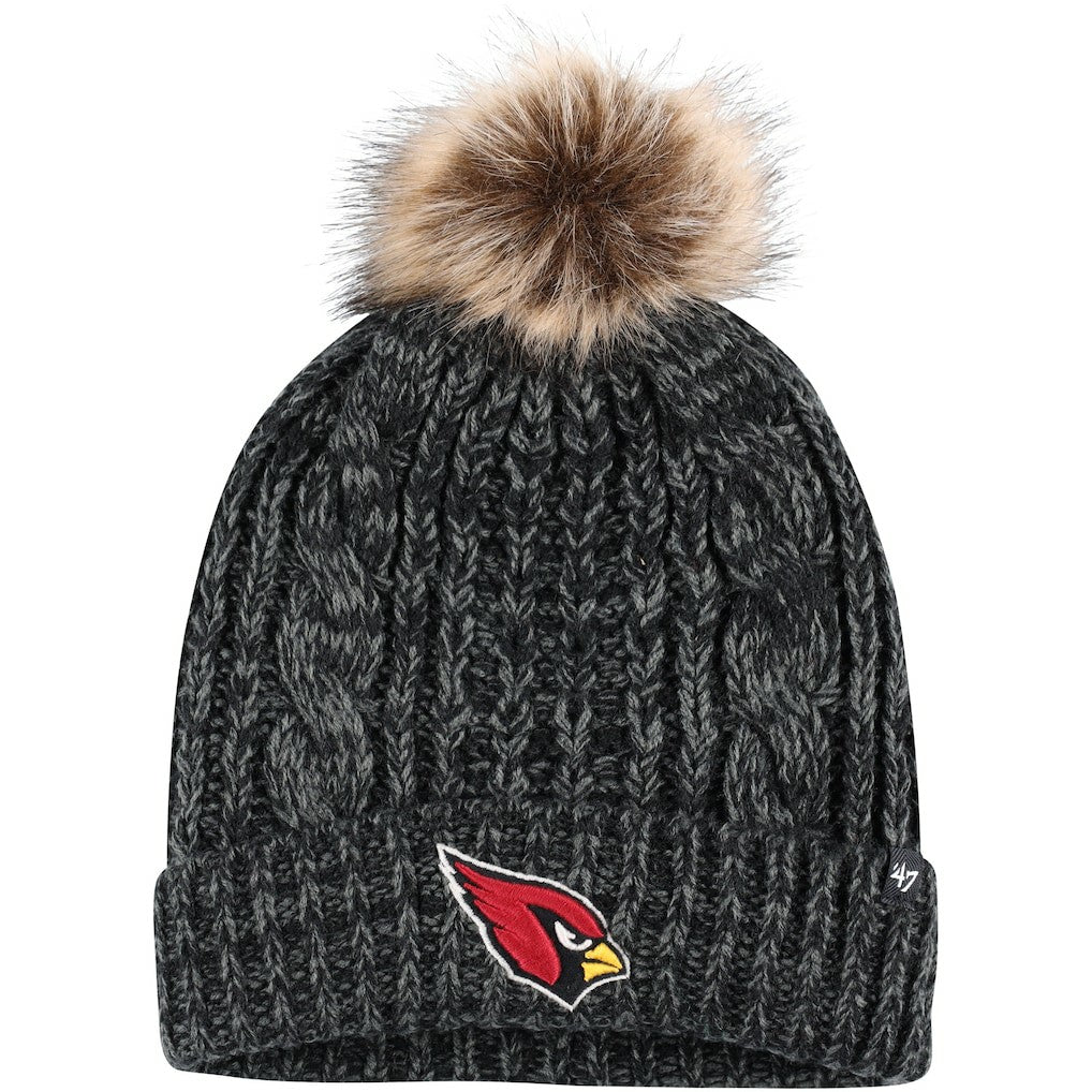 Arizona Cardinals '47 Women's Meeko Cuffed Knit Hat with Pom - Black - 47 brand