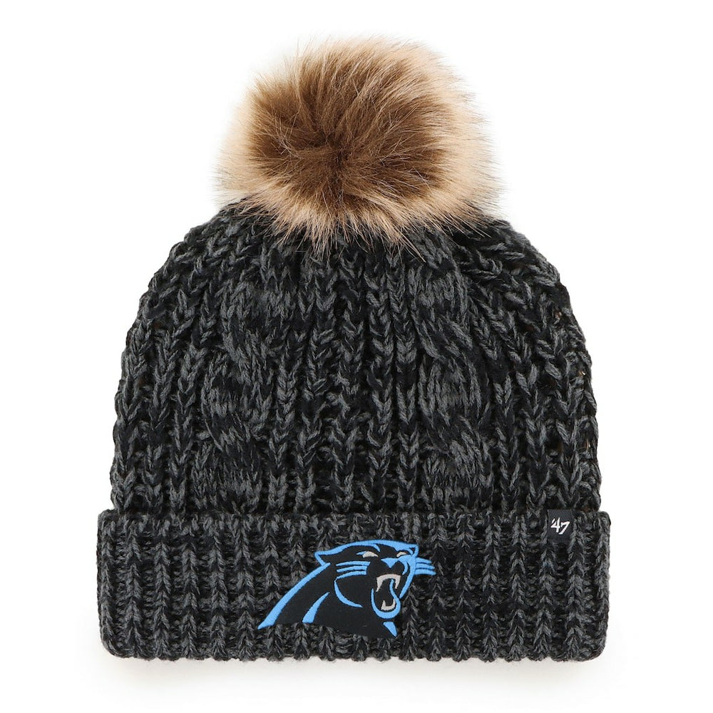Carolina Panthers '47 Women's Meeko Cuffed Knit Hat with Pom - Black - 47 brand