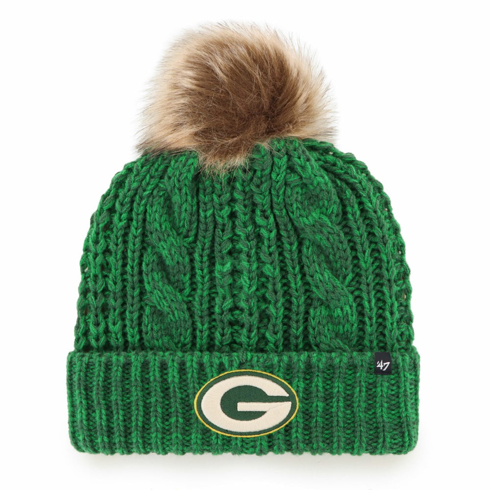 Green Bay Packers '47 Women's Meeko Cuffed Knit Hat with Pom - Green - 47 brand