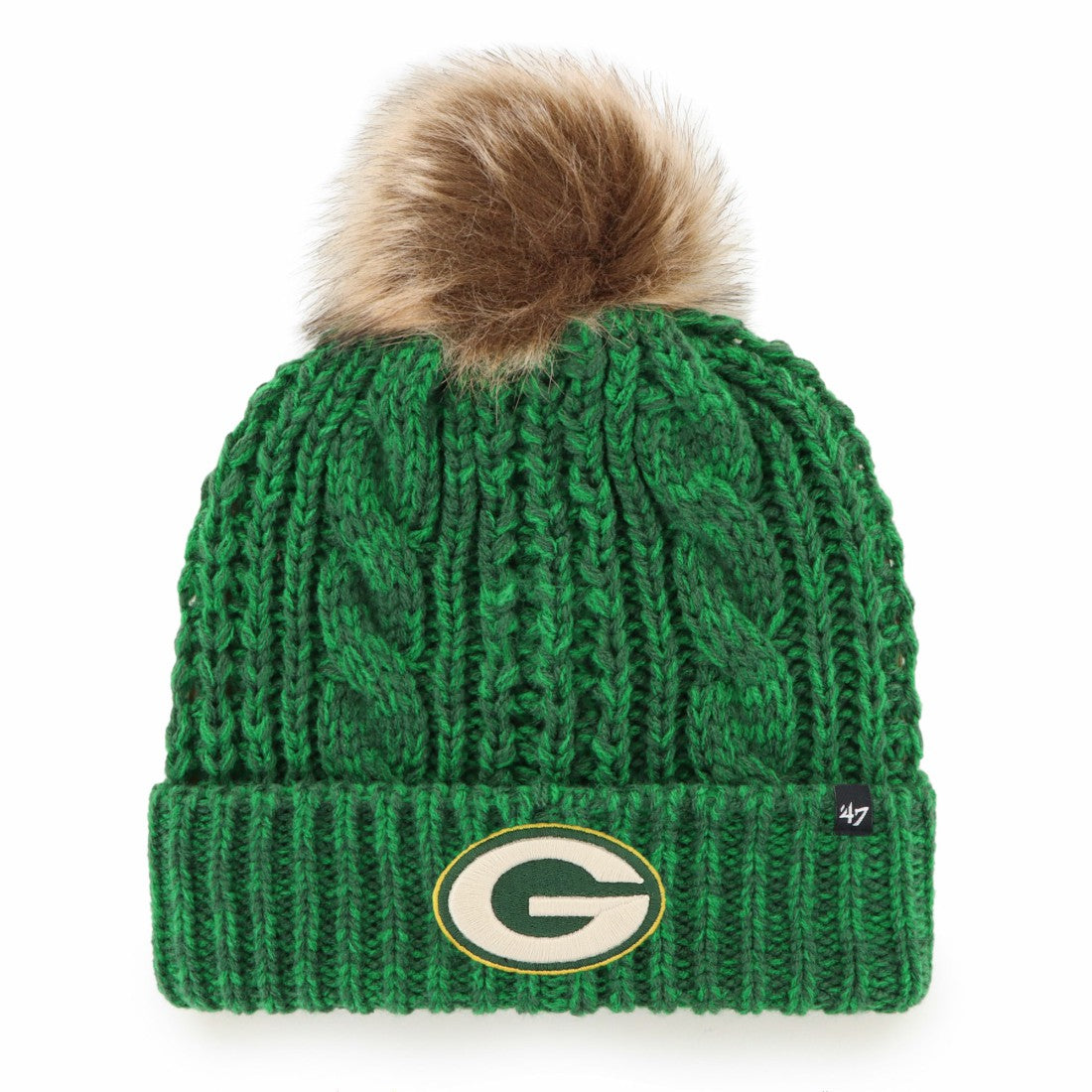 Green Bay Packers '47 Women's Meeko Cuffed Knit Hat with Pom - Green - 47 brand