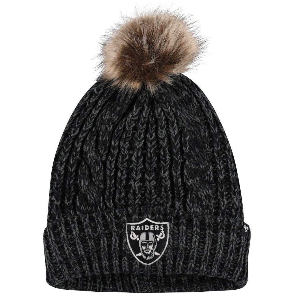 Las Vegas Raiders '47 Women's Meeko Cuffed Knit Hat with Pom - Black - 47 brand