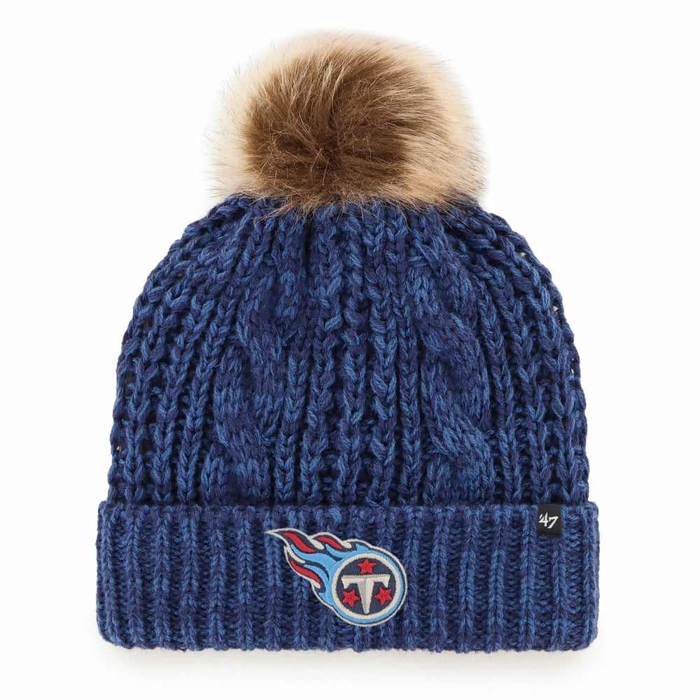Tennessee Titans '47 Women's Meeko Cuffed Knit Hat with Pom - Navy - 47 brand