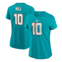 Tyreek Hill Miami Dolphins Women's Player Name & Number T-Shirt - Aqua - Nike