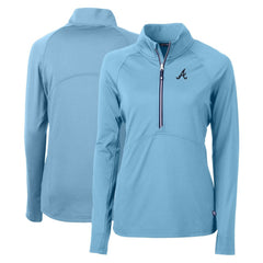 Atlanta Braves Cutter & Buck Women's Adapt Eco Knit Stretch Recycled Half-Zip Pullover Top Sale