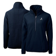 Atlanta Braves Cutter & Buck Women's Cascade Eco Sherpa Fleece Quarter-Zip Pullover Jacket Online