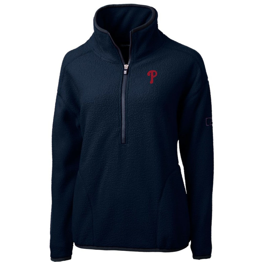 Philadelphia Phillies Cutter & Buck Women's Cascade Eco Sherpa Fleece Quarter-Zip Pullover Jacket for sale