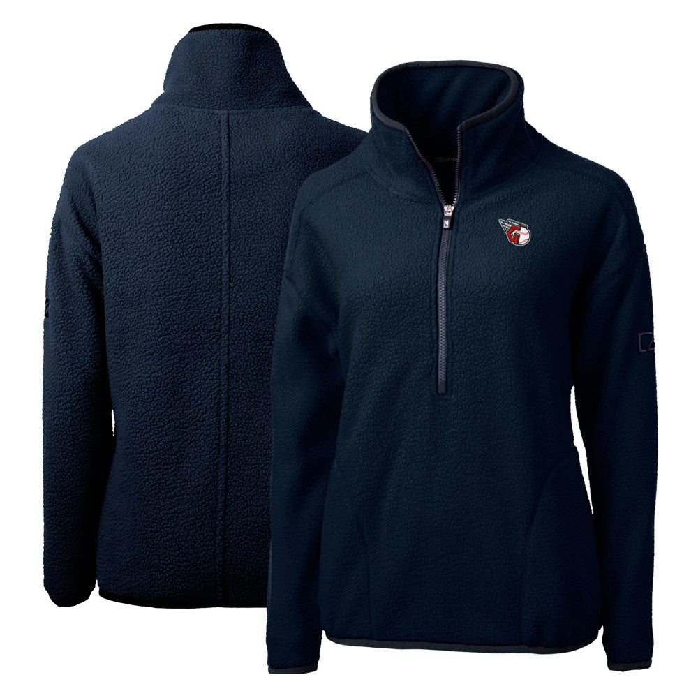 Cleveland Guardians Cutter & Buck Women's Cascade Eco Sherpa Fleece Quarter-Zip Pullover Jacket Online