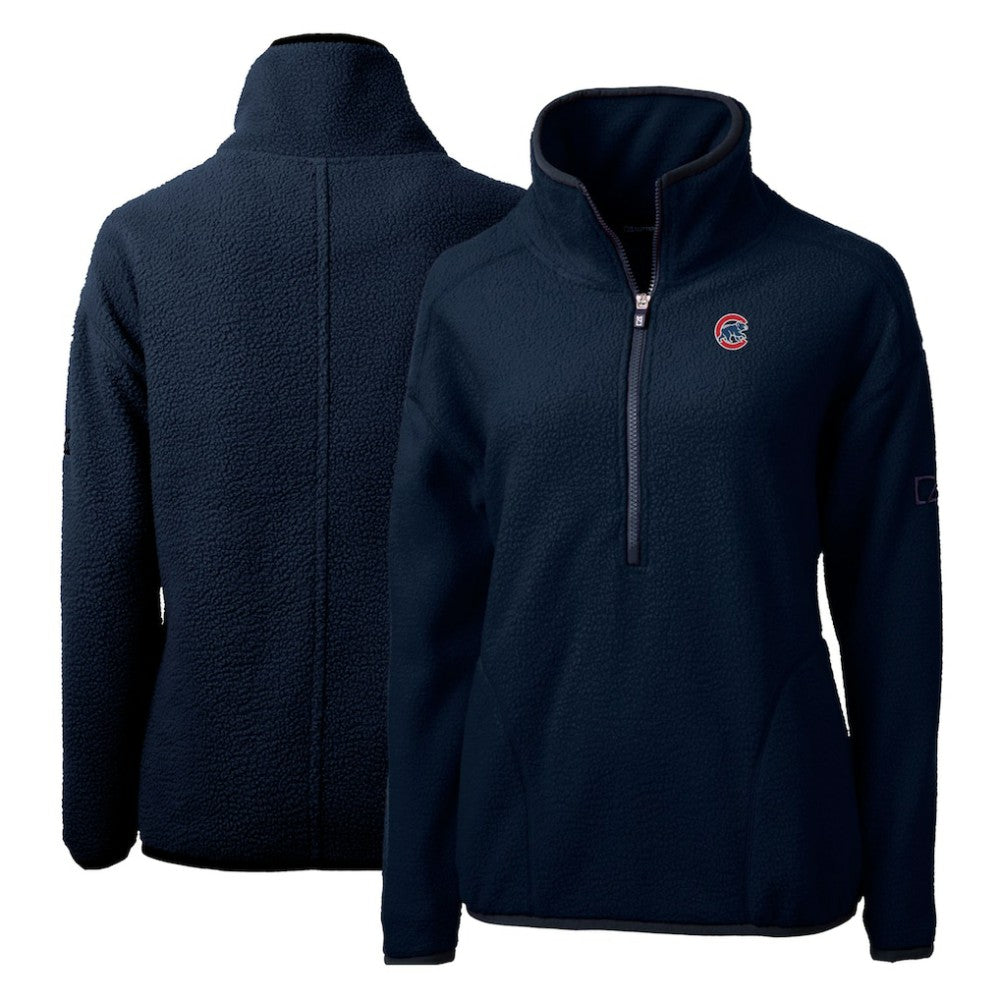 Chicago Cubs Cutter & Buck Women's Cascade Eco Sherpa Fleece Quarter-Zip Pullover Jacket for sale