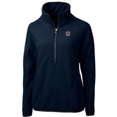 Chicago Cubs Cutter & Buck Women's Cascade Eco Sherpa Fleece Quarter-Zip Pullover Jacket for sale