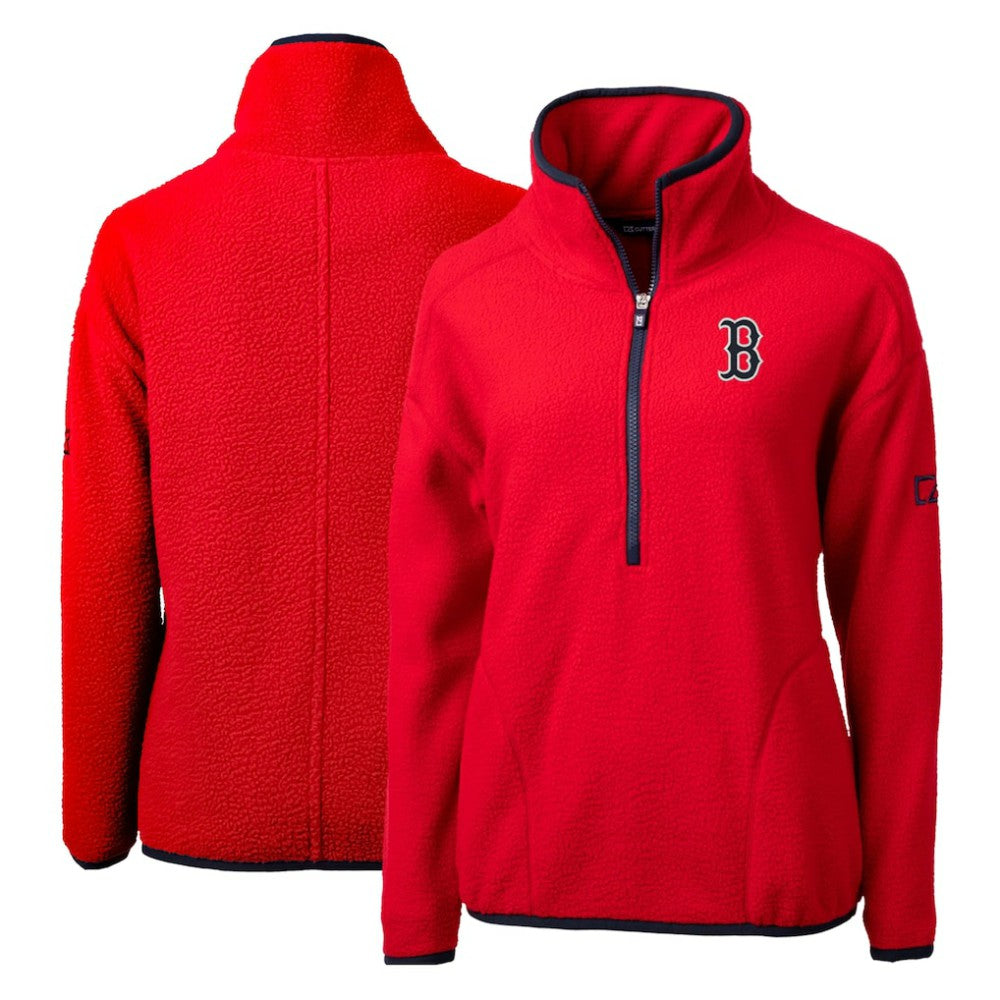 Boston Red Sox Cutter & Buck Women's Cascade Eco Sherpa Fleece Quarter-Zip Pullover Jacket Online