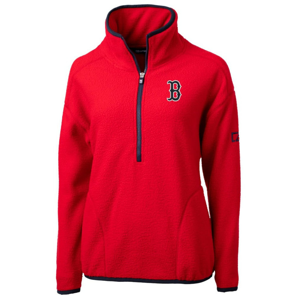 Boston Red Sox Cutter & Buck Women's Cascade Eco Sherpa Fleece Quarter-Zip Pullover Jacket Online