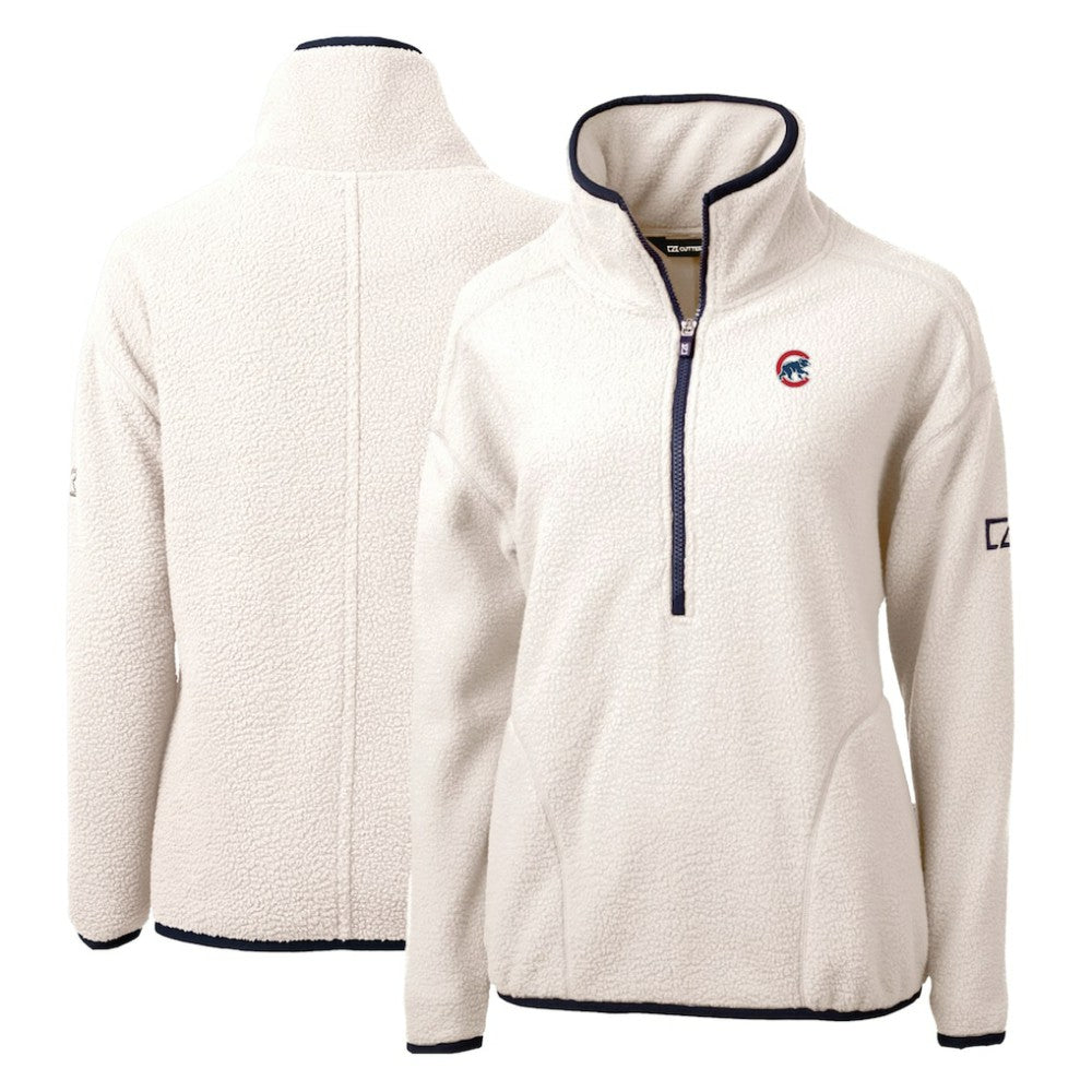 Chicago Cubs Cutter & Buck Women's Cascade Eco Sherpa Fleece Quarter-Zip Pullover Jacket Online