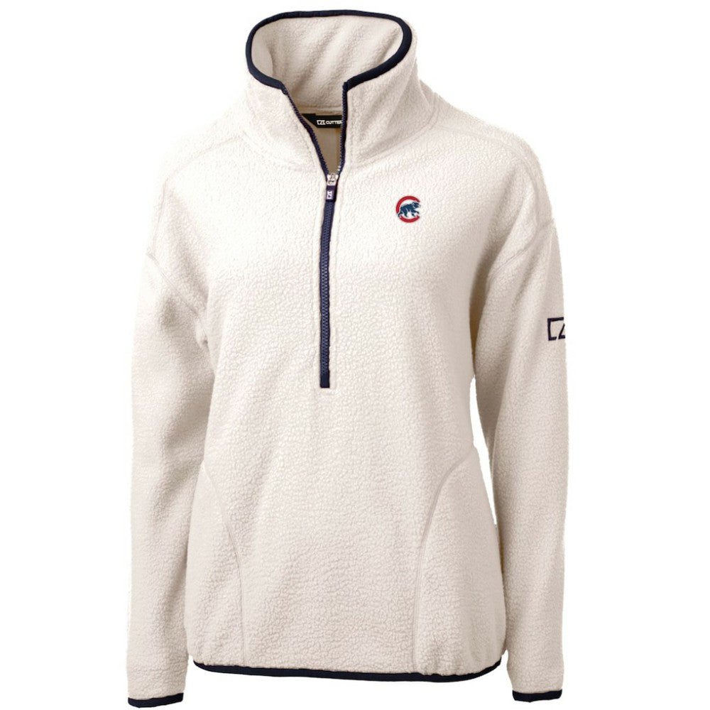 Chicago Cubs Cutter & Buck Women's Cascade Eco Sherpa Fleece Quarter-Zip Pullover Jacket Online
