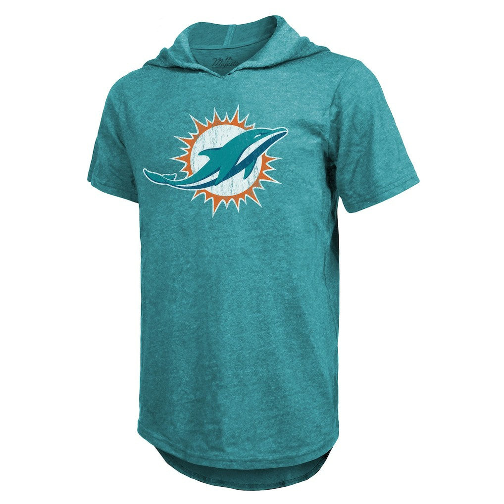 Tyreek Hill Miami Dolphins Majestic Threads Player Name & Number Short Sleeve Hoodie T-Shirt - Aqua - NFL