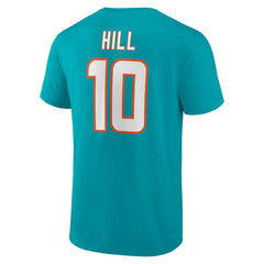 Tyreek Hill Miami Dolphins Player Icon Name & Number T-Shirt - Aqua - Fanatics