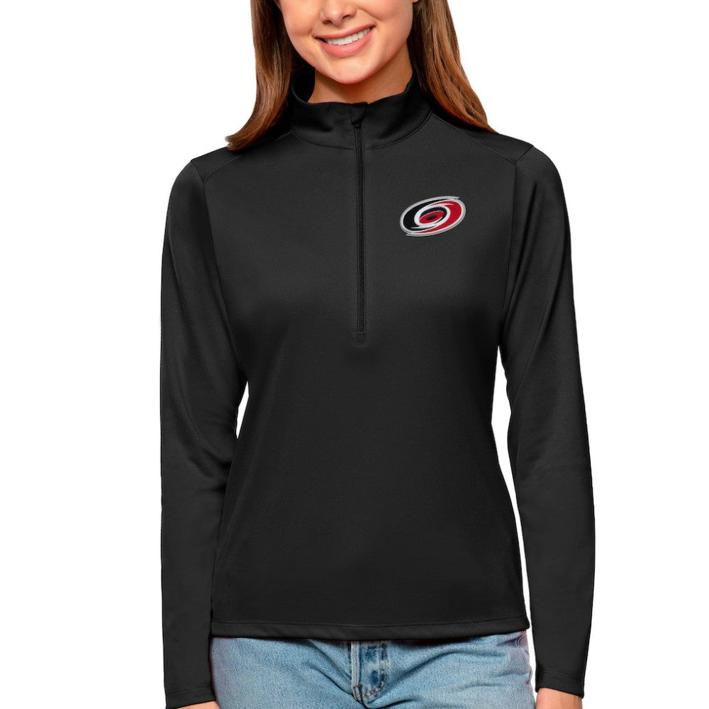 Carolina Hurricanes Antigua Women's Tribute Quarter-Zip Pullover Top - Black | NHL sale
