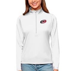 Carolina Hurricanes Antigua Women's Tribute Quarter-Zip Pullover Top - White | NHL near me