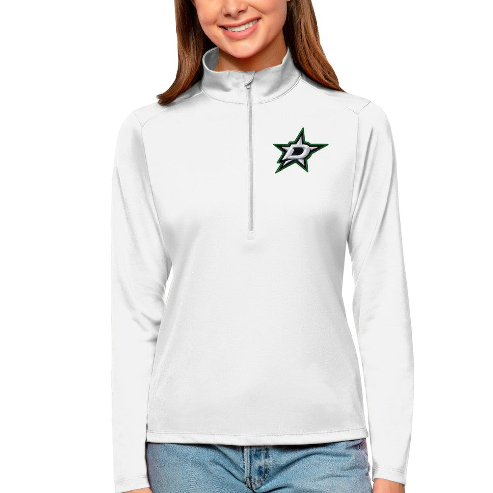 Dallas Stars Antigua Women's Tribute Quarter-Zip Pullover Top - White | NHL online