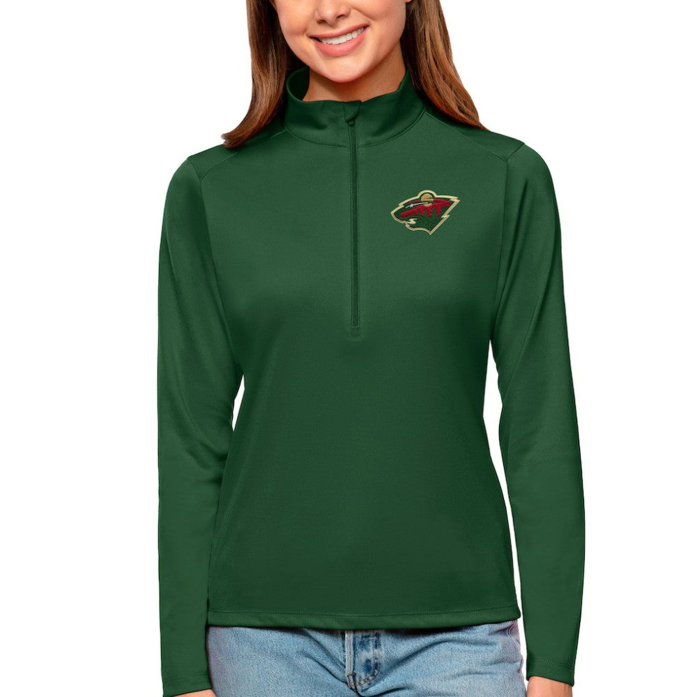 Minnesota Wild Antigua Women's Tribute Quarter-Zip Pullover Top - Forest Green | NHL near me
