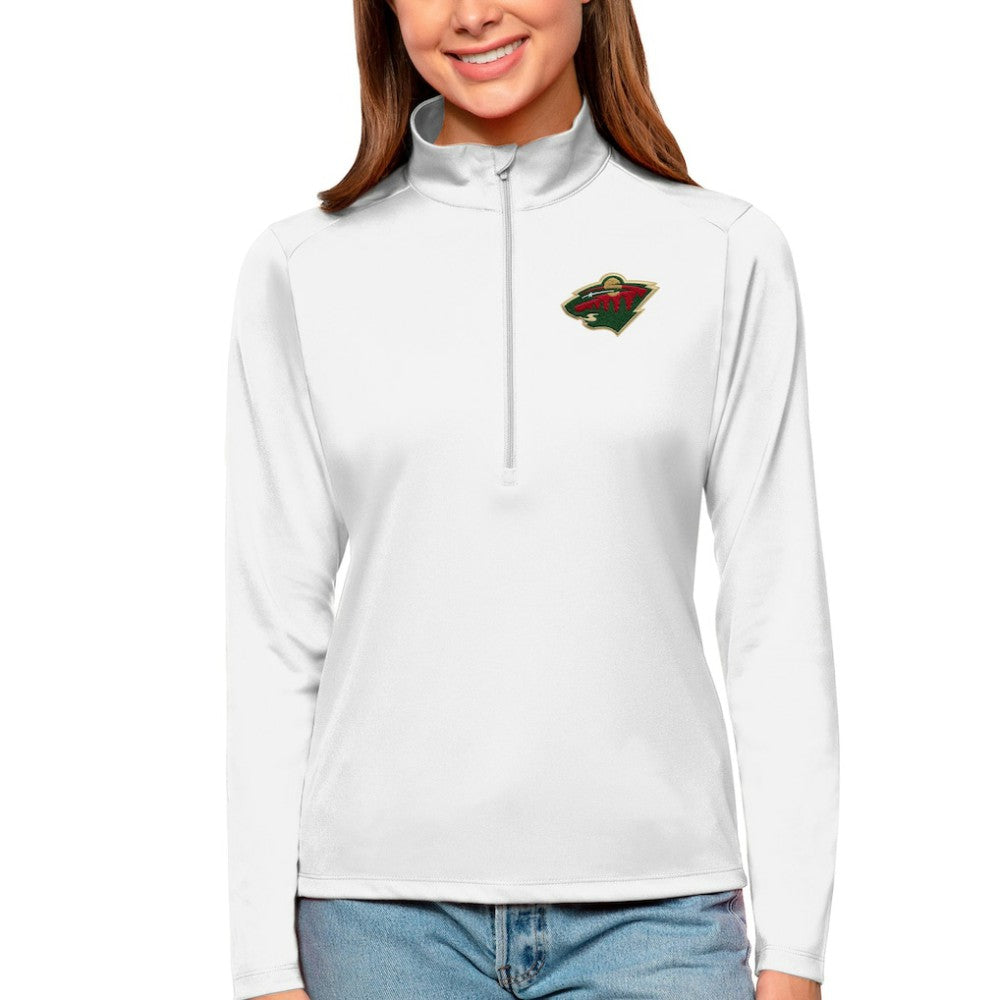 Minnesota Wild Antigua Women's Tribute Quarter-Zip Pullover Top - White | NHL on sale
