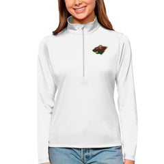 Minnesota Wild Antigua Women's Tribute Quarter-Zip Pullover Top - White | NHL on sale