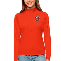 New York Islanders Antigua Women's Tribute Quarter-Zip Pullover Top - Orange | NHL near me
