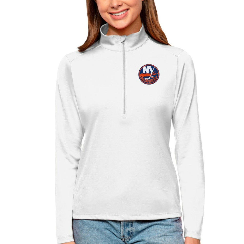 New York Islanders Antigua Women's Tribute Quarter-Zip Pullover Top - White | NHL online